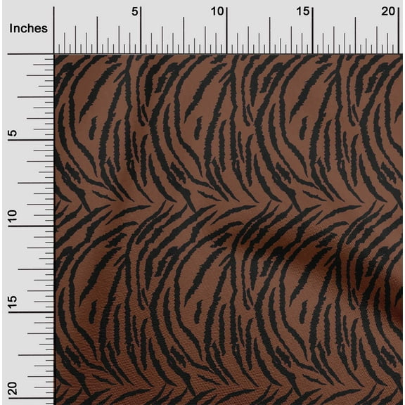 oneOone Viscose Chiffon Brown Fabric Tiger Animal Skin Sewing Fabric By The Yard Printed Diy Clothing Sewing Supplies 42 Inch Wide