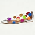 thumbnail image 4 of FSJ Women Pointed Toe Flats, Transparent PVC Slip On Shoes with Colorful Polka Dots, Low Heels for Casual Wear Size 10.5 Silver, 4 of 4