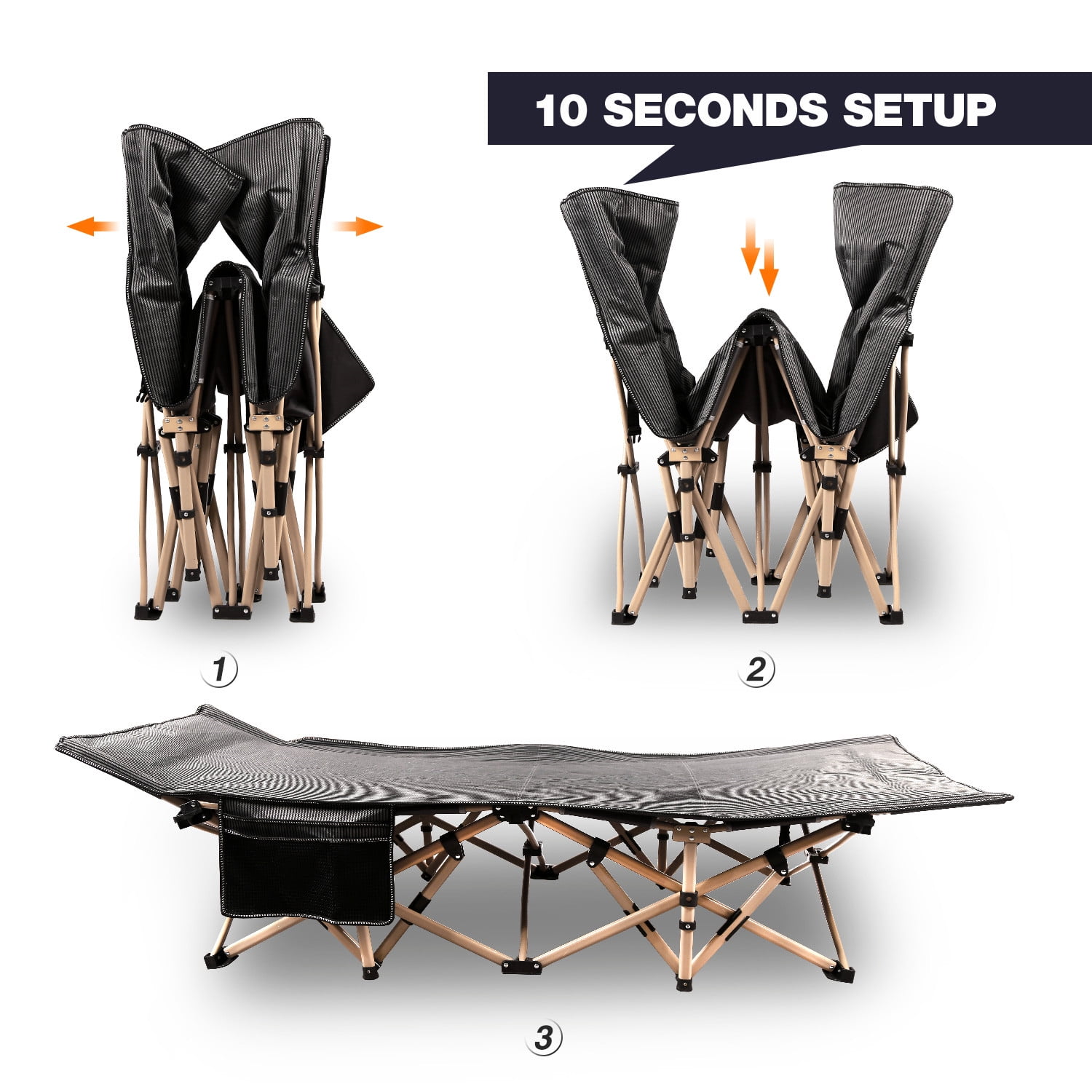 REDCAMP Folding Camping Cots for Adults Heavy Duty， 28" Extra Wide