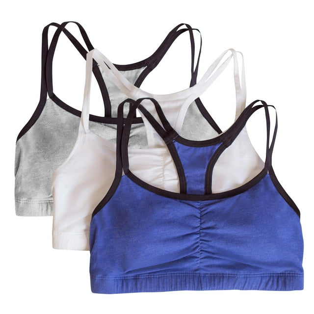 Sujetador deportivo Fruit of the Loom, ajustable, parte delantera fruncida y espalda cruzada