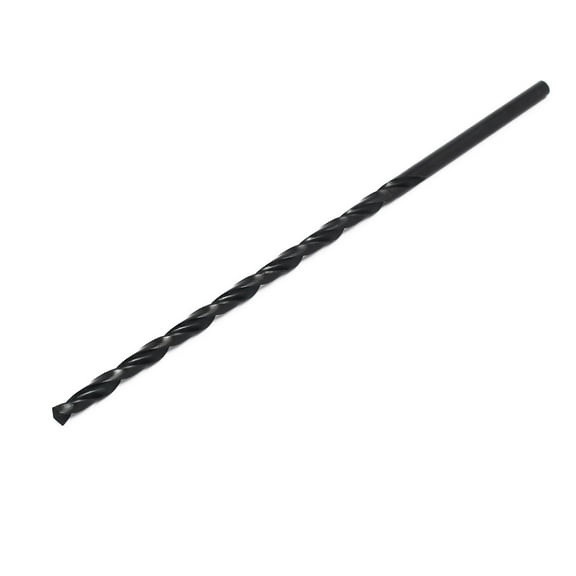 7mm Drilling Dia 250mm Length HSS Straight Round Shank Twist Drill Bit Black