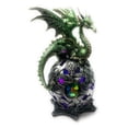 thumbnail image 4 of Ain’t It Nice Dragon Statue On Light Up LED Orb Cycling Through Many Vibrant Colors Collectible Dragon Figurine Fantasy Décor, Green 4(L) X 4(W) X 8(H) inches (Batteries Included), 4 of 6