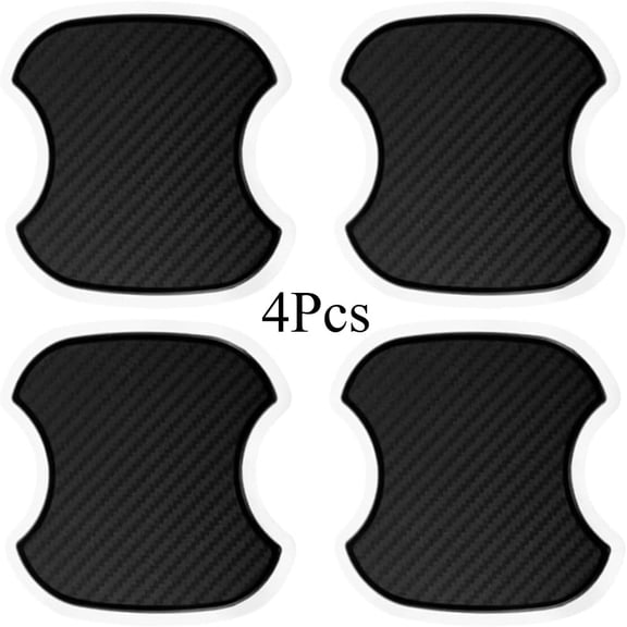 4PCS Car Door Handle Cup Scratch Protectors, TPU Carbon Fiber 3D Sticker, Universal Protective Film, For Most Cars, Medium