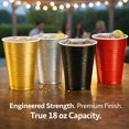 thumbnail image 2 of JJEAN-Hanna K. Signature Disposable Plastic Party Cups, Heavy-Duty 18 oz Black Cups, 50 Count, 2 of 4