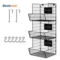 thumbnail image 2 of Bextsrack 3 Layer Wire Storage Baskets Fruit Baskets,Fruit Bowl in home With wheels(Black), 2 of 7