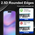 thumbnail image 4 of 2+2Pack Privacy Screen Protect Compatible with iPhone 16 Pro Max ,9H+ Military-Grade Shatterproof  Longest Durable Tempered Glass ,Case-Friendly, 4 of 8
