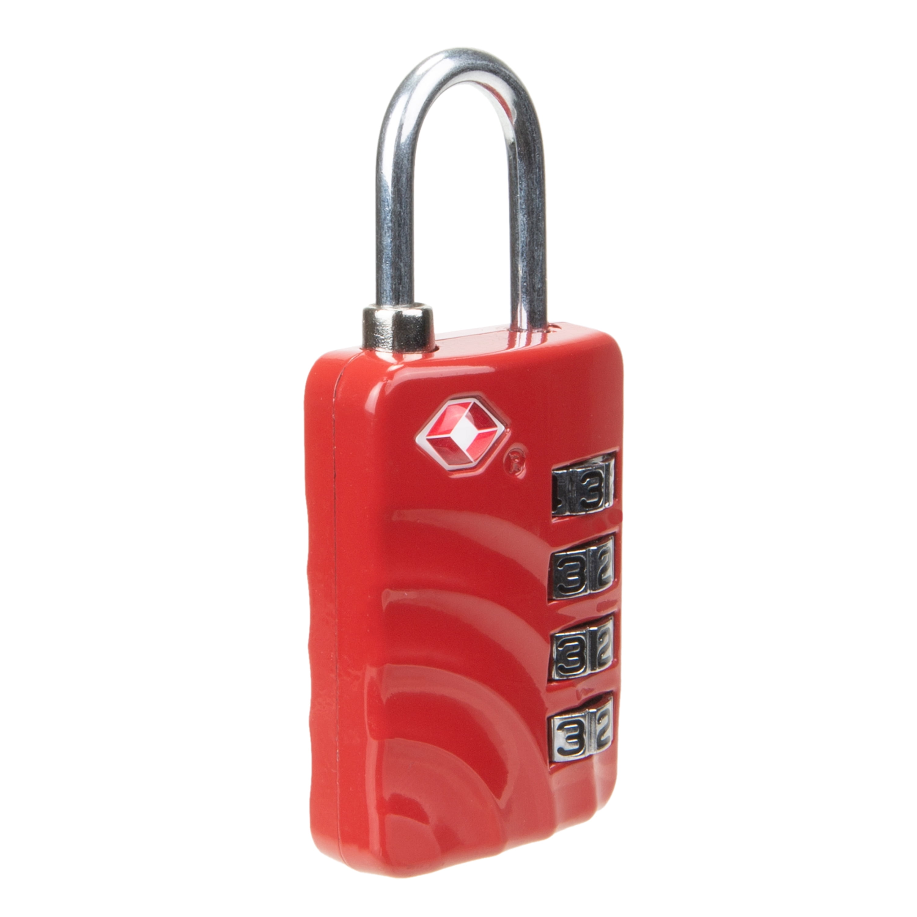 (2 pack) Protégé 4 Dial Alloy Combination Travel Luggage Lock, TSA Approved, Red