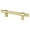 Modern Brushed Gold, variant on 96 mm Center to Center Radial Reign Cabinet Pull, Polished Chrome