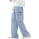 thumbnail image 3 of Puntoco Pantalones casuales largos para hombre Pantalones casuales de moda para hombre de color sólido con bolsillos con cremallera y cuerda elástica Pantalones casuales de vaquero, 3 of 3
