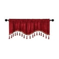 thumbnail image 2 of Btomtd Fringed Valance Curtains with Rod Pocket for Living Room and Kitchen Window Valances Short Panels for Household Decoration Valances for Windows - 59.05"x15.74", Red, 2 of 6