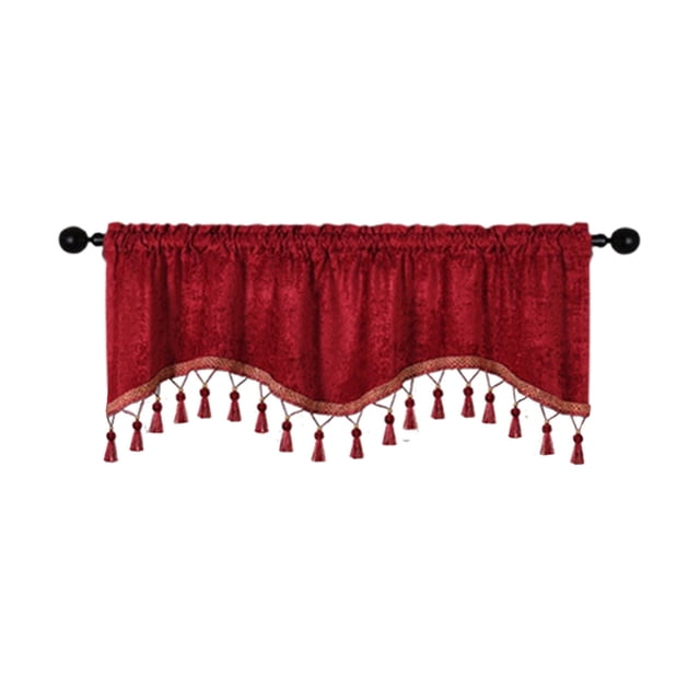 Paneles de Cortina de Ventana Elegante con Bordes con Dibujos de Varilla Cortinas Elegantes, 59.06x15.75In Poliéster Azul para la Decoración Del Hogar
