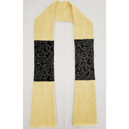 

Black & Gray Scroll Damask Kitchen Towel Boa / Scarf (Yellow)