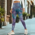 thumbnail image 4 of Renewold Violet Blue Marble Leggings with Pockets for Women Athletic Tights Compression Leggings High Waisted Butt Lifting Printed Pants Comfy Womens Yoga Leggings, XL, 4 of 8