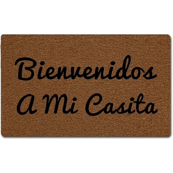 Bienvenidos A Mi Casita Mats for Front Door Entry Front Porch Doormat Non-Slip Carpet Rugs Floor Mat Decorative for Home Bathroom Kitchen Indoor 16x24 Inch