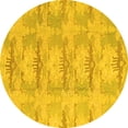 thumbnail image 1 of Ahgly Company Indoor Round Abstract Yellow Modern Area Rugs, 3' Round, 1 of 4