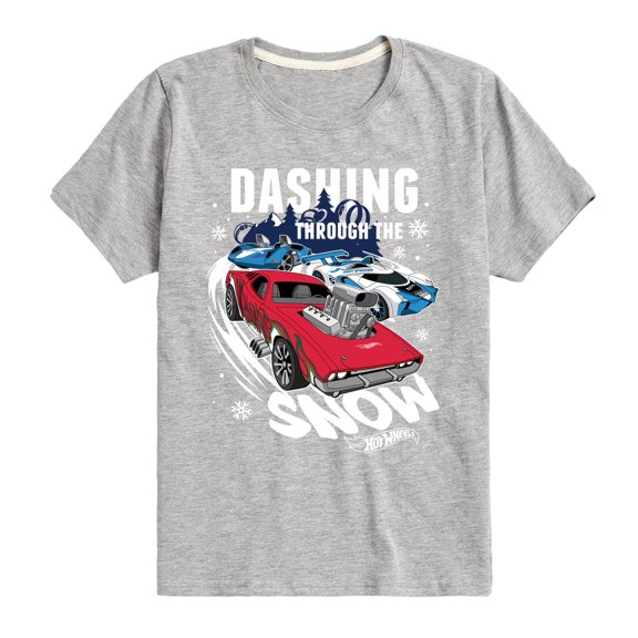 Hot Wheels - Dashing Through The Snow - Toddler & Youth Short Sleeve Graphic T-Shirt
