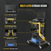 AUTOOL T22 4-Layer Automotive Service Cart, 220 lb Capacity Utility Tool Cart with 360° Swivel Casters Storage & Easy Assembly for Garage & Workshop