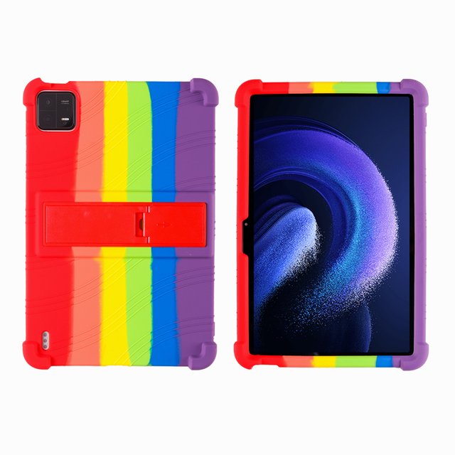 Case for Xiaomi Pad 6 5 Pro 12.4 Pad 4 Plus Tablet Protective Kids Funda Cover Shockproof Kickstand Soft Silicone Shell Coque Rainbow Xiaomi Pad 5 Pro