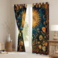 thumbnail image 3 of Manfei Moon Sun Curtains Pack of 2 (42x84 Each) for Teens Adults,Chic Floral Flowers Curtains Blackout,Bohemian Boho Bedroom Curtains,Super Cozy Room Decor, 3 of 6