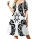 thumbnail image 4 of Vestido maorí de manga corta con estampado cruzado, vestidos de fiesta para mujer, conjuntos de verano para mujer, 4 of 8