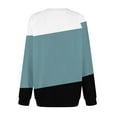 thumbnail image 4 of THDHVS Long Sleeve T Shirt Women,Shirts for Women,Women's Solid Color Blouses Long Sleeve V-Neck Pullover Fashion Top Patchwork Blouse Black L, 4 of 5