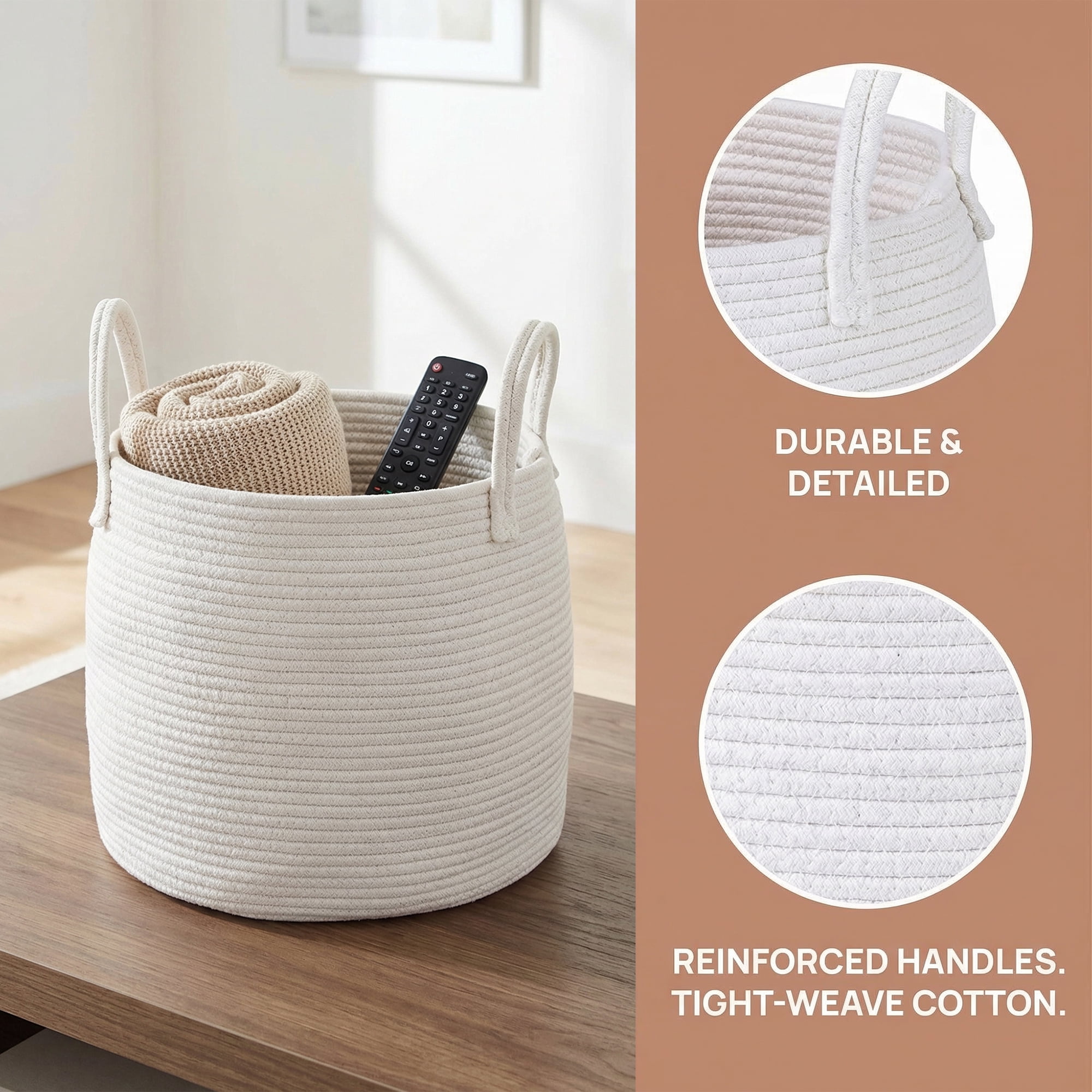 Unique Bargains Storage Basket Shelf Closet Storage Bin White 13.8*13.8*11.8in