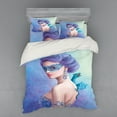 thumbnail image 2 of Ambesonne Winter Bedding Set 3 Pcs, Fantasy Snow Queen, Twin XL, Violet Blue Pale Green, 2 of 3