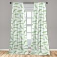 thumbnail image 4 of Ambesonne Tropical Curtains, Plain Back Palm Leaves Art, Pair of 28"x63", Pistachio Green and White, 4 of 4