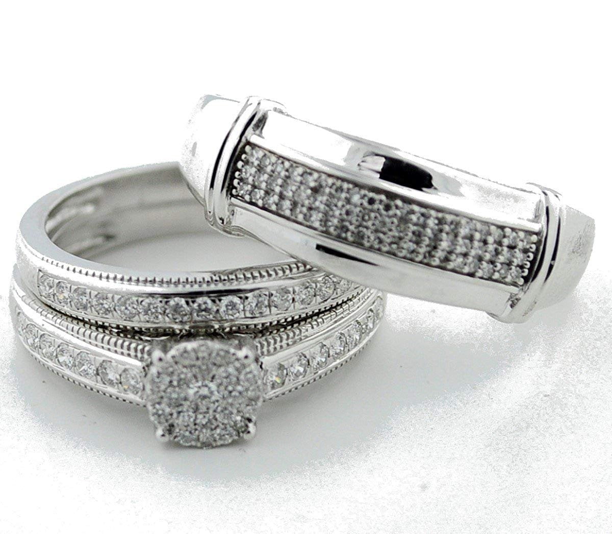 i2/i3, i/j Midwest Jewellery 10K White Gold Wedding Band Anniversary Ring Genuine Diamonds 1/5ctw