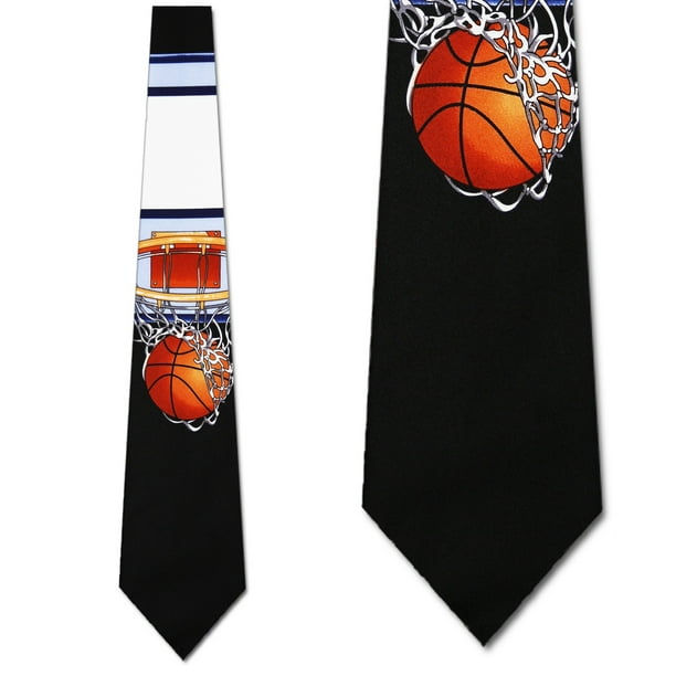 Three Rooker Basketball Hoops (Black) Necktie Mens Tie