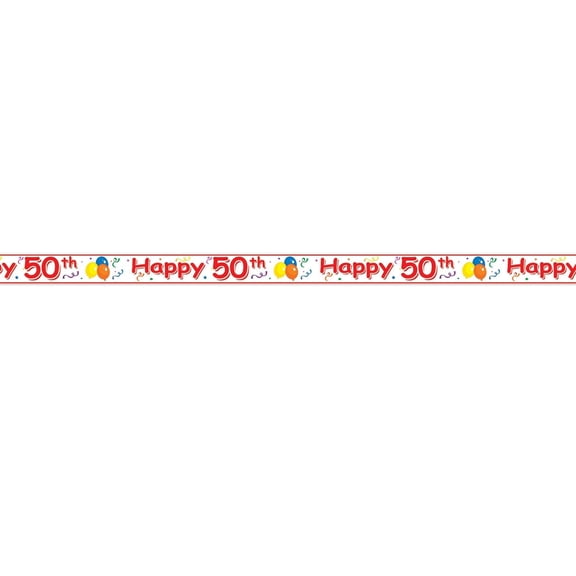 12 Pack Beistle Happy 50th Birthday Party Tape 20 ft Roll