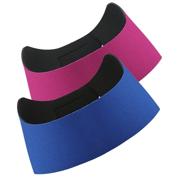 COMPUKAS 2Pcs Swim Ear Headbands for Swimmers with Waterproof and Sweat Absorption Blue Dark Pink 59x8cm