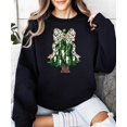 thumbnail image 3 of Christmas Tree with Dalmatian Bow and Gold Star Topper Sweatshirt for Women Teens and Kids Black Sweatshirt Adult Large, 3 of 4