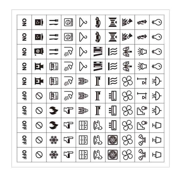 Jindis 100Pcs Light Switchs Labels Sticker Transparents Household Light Fan Heater Sign Sticker Waterproof Switches Panel Label