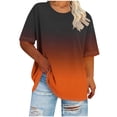thumbnail image 1 of Mujeres Más Tamaño Manga Larga Tops Cuello Redondo Manga Corta Primavera Verano Camisa Básica Camiseta Superior Poliéster Ligero Suave Cómodo Más Tamaño Tops Casuales, 1 of 6