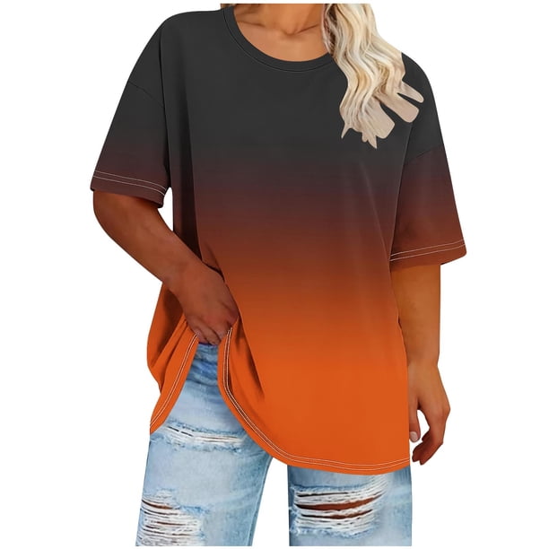 Mujeres Más Tamaño Manga Larga Tops Cuello Redondo Manga Corta Primavera Verano Camisa Básica Camiseta Superior Poliéster Ligero Suave Cómodo Más Tamaño Tops Casuales