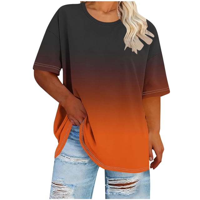 Mujeres Más Tamaño Manga Larga Tops Cuello Redondo Manga Corta Primavera Verano Camisa Básica Camiseta Superior Poliéster Ligero Suave Cómodo Más Tamaño Tops Casuales
