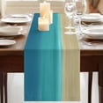 thumbnail image 3 of Table Runners 72 Inches Long Dress Scarves, Teal Blue Ombre Farmhouse Kitchen/Dining Table Runner, Coffee Tablerunners, Modern Abstract Gradient Art 16x72 Inch, 3 of 9