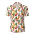 thumbnail image 2 of Daiia Hawaiian Pineapples And Hibiscus Flowers Pattern Men’s Polo Shirts,Solid Deck Shirt,Classic Fit, Breathable Cotton Polo for Casual and Sport Wear-4X-Large, 2 of 7