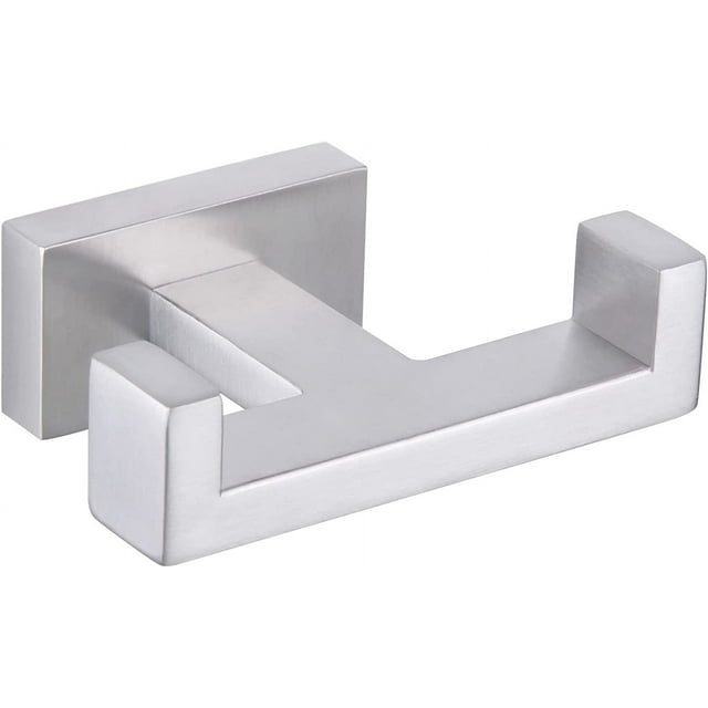 Gancho doble para toalla, soporte para toalla de baño individual de acero inoxidable SUS304, gancho doble para baño, soporte para barra de toalla montado en la pared, níquel cepillado Excelente Rendimiento