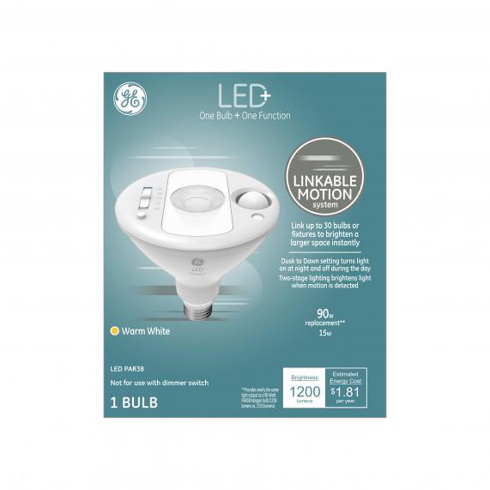 GE LED+ Linkable Motion LED Flood Light, Outdoor Light Bulb, Warm White, 90Watt Replacement