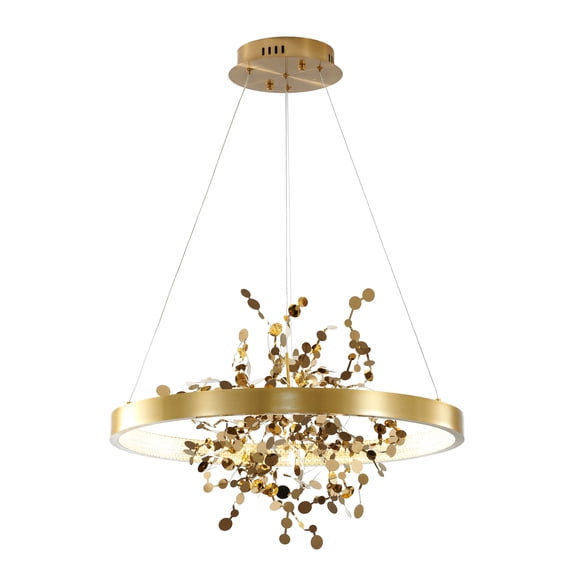 Bethel Canada GL351C24G3K 24"W Sand Gold LED Ceiling Chandelier Light 3000K