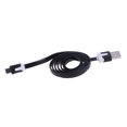 thumbnail image 1 of KAKOWELY Android Fast Charger cable Durable Flat Noodle Micro USB Sync Quick Charger Cable for Tablet Smartphone Cell Phone MP3 Player (Black),39.37"X0.55"X0.24", 1 of 4