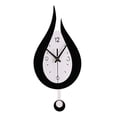 thumbnail image 1 of Pendulum Wall Clock, Glass Decorative Wall Clock, Battery Operated Schoolhouse Black, 1 of 8