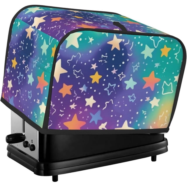 Toaster Cover 2 Slice Bright Stars Dustproof Bread Maker Cover Fingerprint Bakeware Protection Wide Slot Toaster Bag Reusable Kitchen Small Appliance Cover TC278