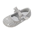 thumbnail image 3 of Hihipz Little Girls Mary Jane Shoes Bow Rhinestone Hook Loop Flat Princess Party Dress Shoes, 3 of 5