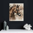 thumbnail image 5 of JRXY Abstract Wall Art Horse Canvas Pictures Watercolor Painting Prints Modern Vintage Artwork Rustic Contemporary Wall Art Framed 12x16 in, 5 of 5