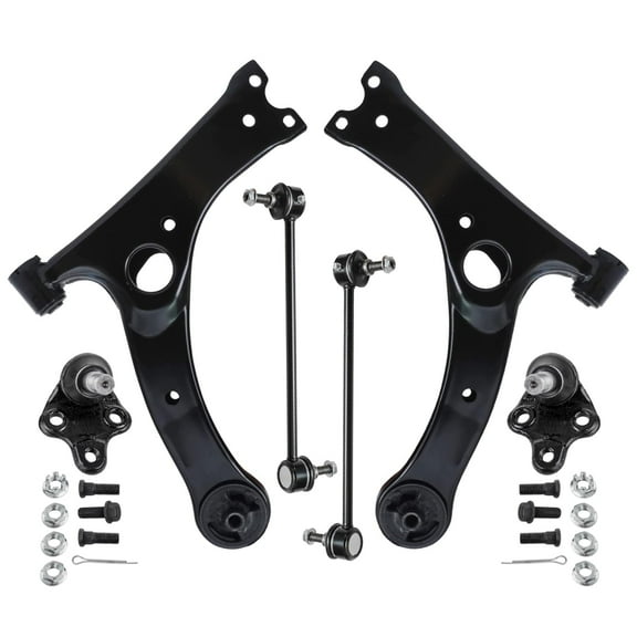 Detroit Axle - Front Lower Control Arms Kit for 2001-2005 Toyota Rav4 [GAS] 2002 2003 2004, 2 Lower Control Arms, 2 Lower Ball Joints, 2 Sway Bar Links Replacement