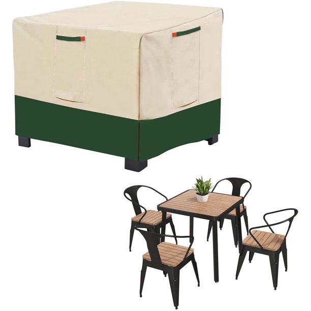 Umbrauto Outdoor Rectangular Table Chairs Set Heavy Duty 600d Yarn Dyed Oxford Patio Furniture Covers Waterproof Uv Resistant Snow Protection Beige And Dark Green Com Umbrauto Outdoor Rectangular Table, How To Wash Garden Furniture Covers