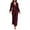 Wine, variant on PMUYBHF Female 4Th of July Jumpsuits for Women Summer Dressy Petite Casual Jumpsuit Long Sleeve Belted Sequin Jumpsuit Gold L
